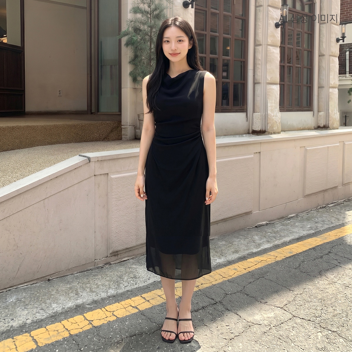 로엠 드레이프 시스루 롱원피스 RMOWG26S11