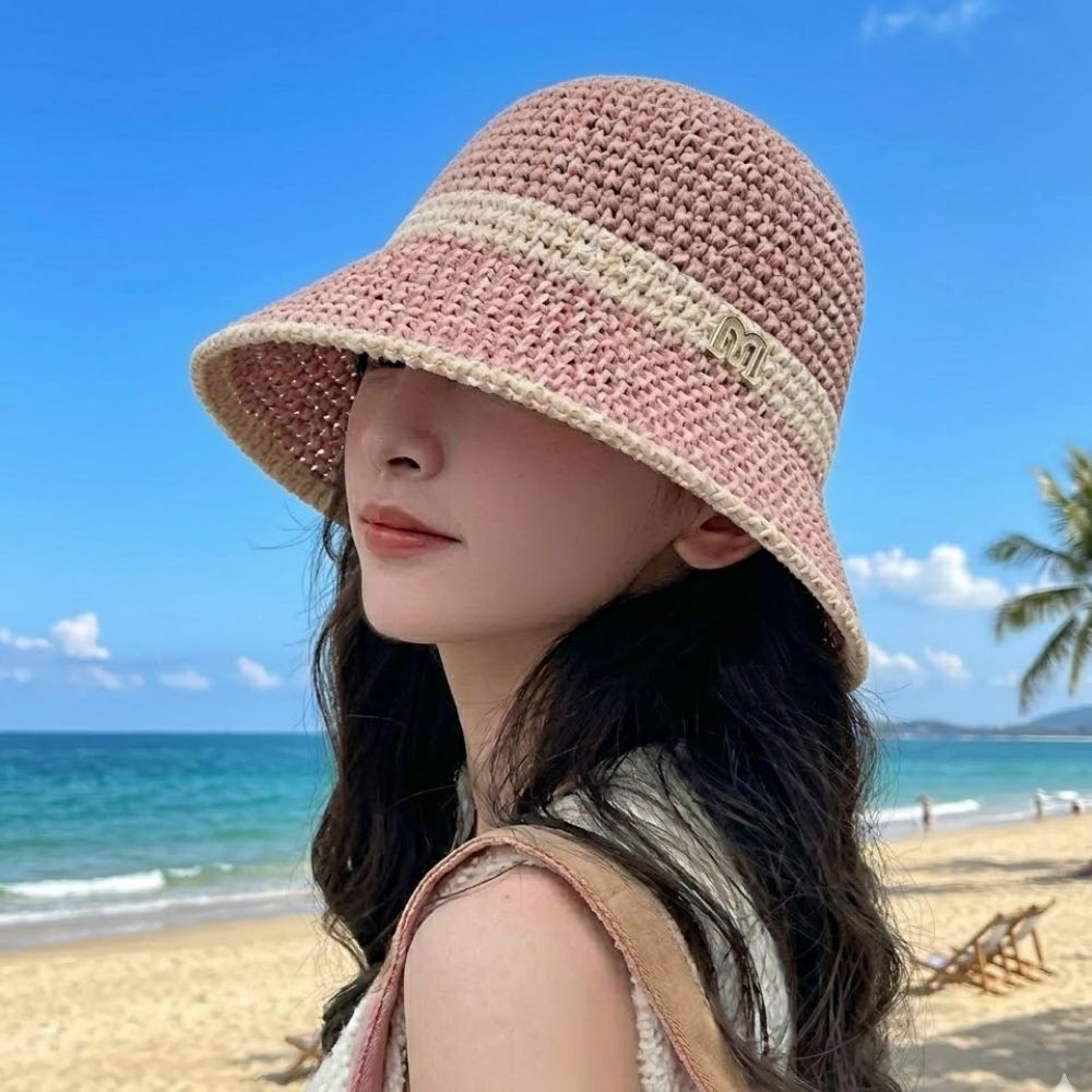 라탄선캡 창넓은썬캡 해가림모자 차광모자 접는 가벼운 - 상품 이미지