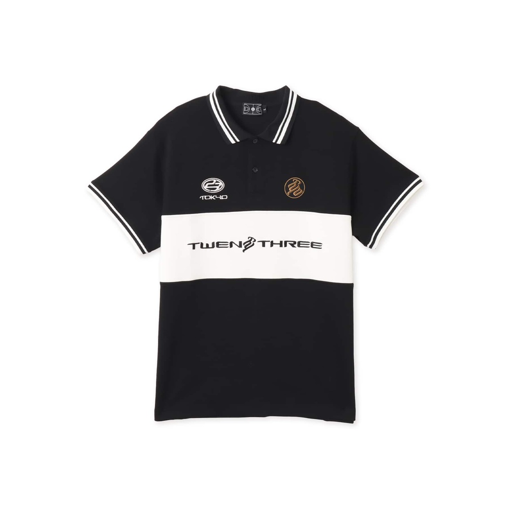 도쿄23 패널드 폴로티 남성 반팔티 스포츠 칼라티블랙 화이트 TOBSU-TS019-BLK - 상세 이미지 2