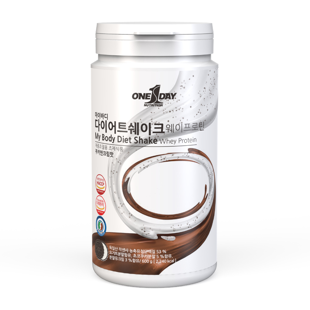 마이바디 웨이프로틴 쉐이크 독일산 농축유청단백질 WPC, 쿠키앤크림맛 600g - 상품 이미지