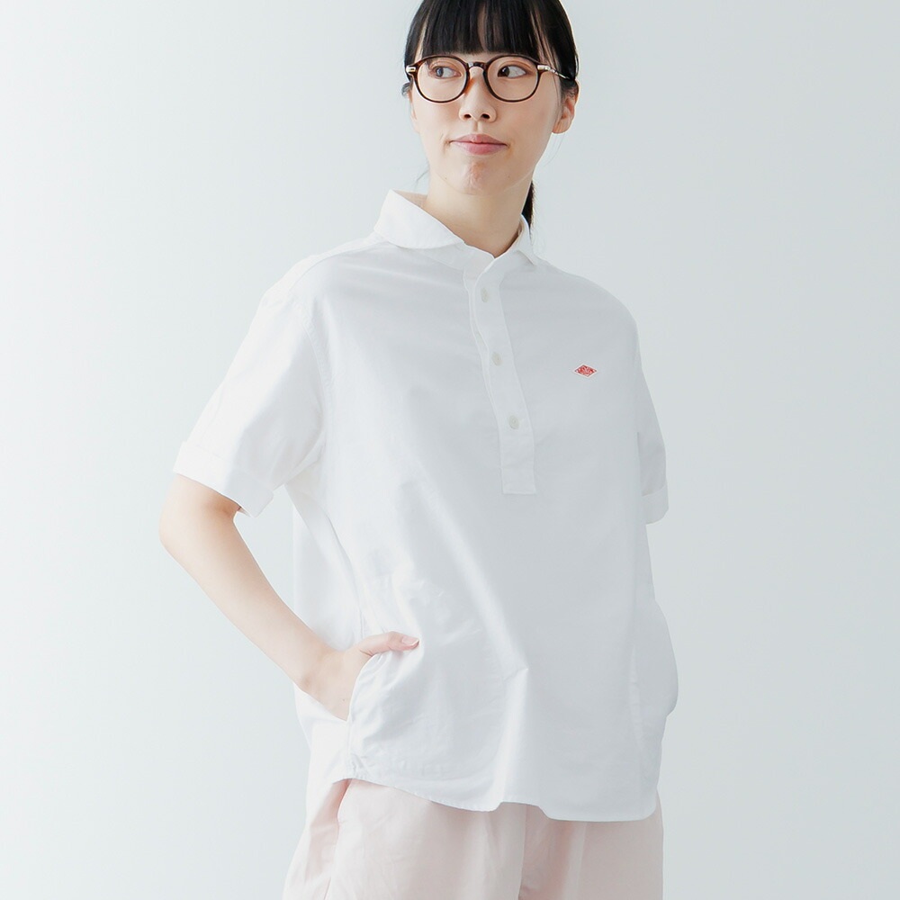 단톤 라운드카라 풀오버 반팔셔츠 화이트 여성 DT-B0283SOX - 상세 이미지 2