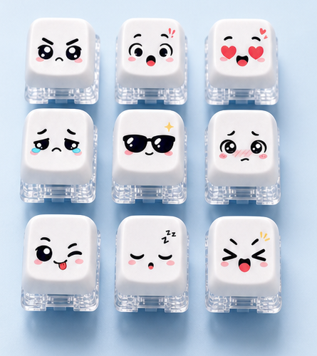감정키캡 LED 1구 키캡 청축 키링 키홀더 열쇠고리 가방 장식 - 상세 이미지 2