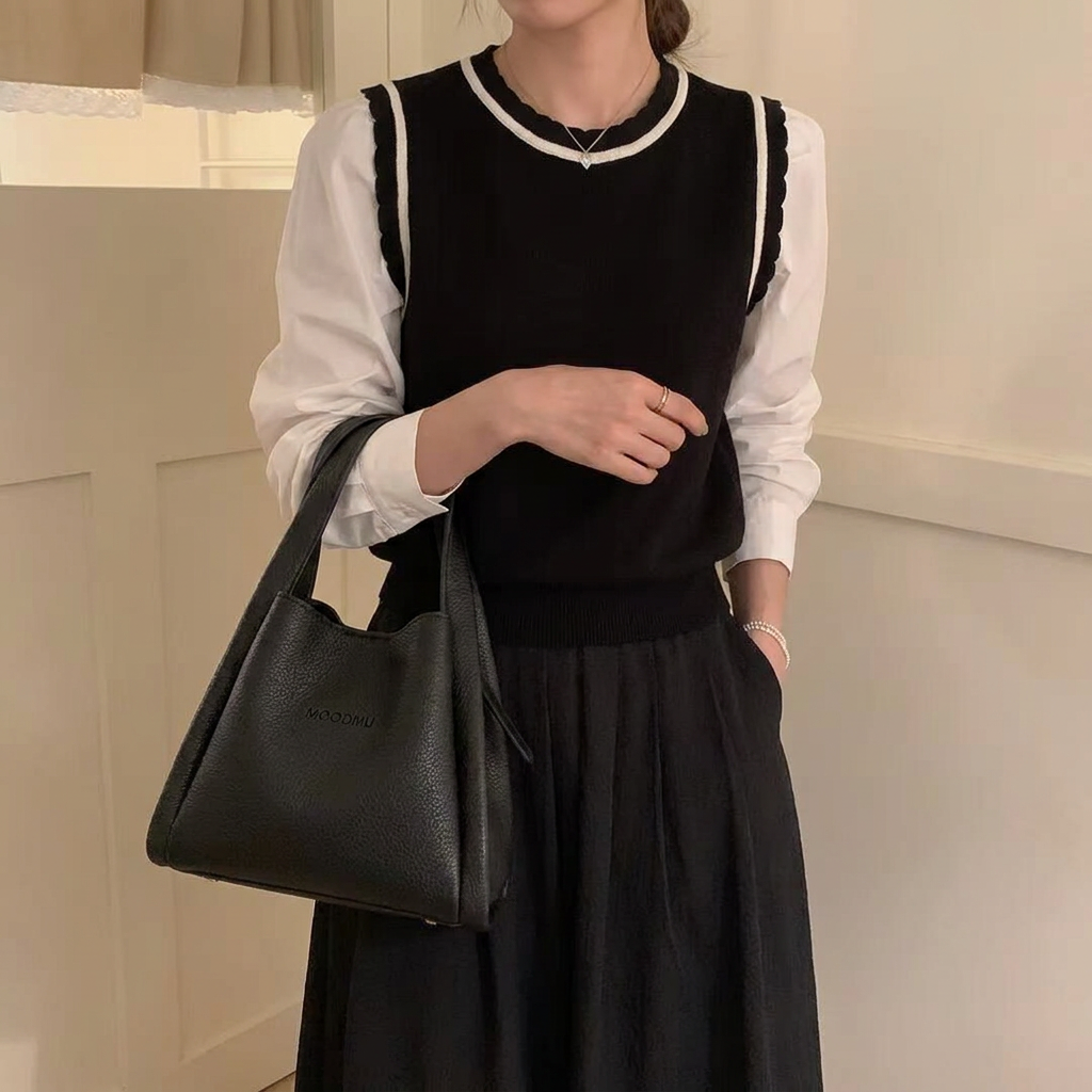 제이바바 버킷 숄더백 가죽 토트백 미니 데일리 여성가방 - 상품 이미지