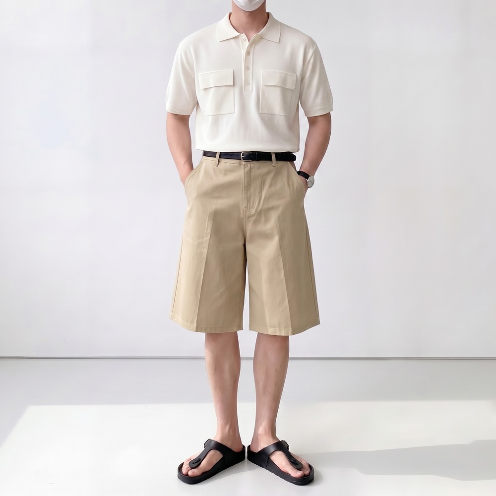 치노반바지 버뮤다팬츠 6부반바지 - 상세 이미지 2