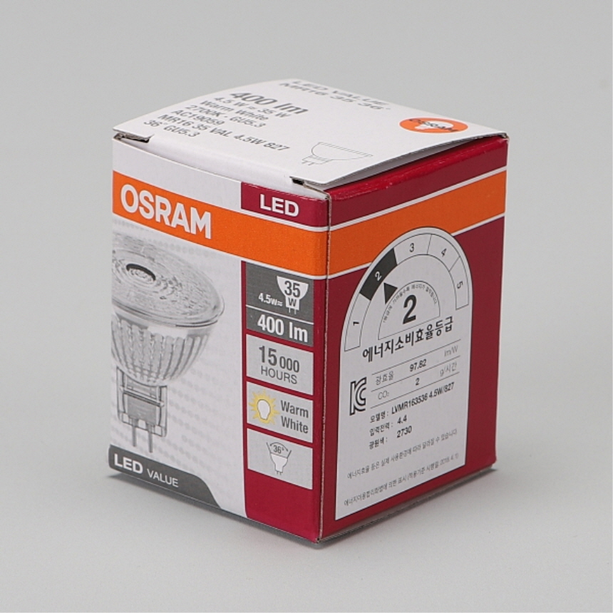 LED MR16 전구 GU5.3 4.5W 827 전구색 매장 레일조명 스포트 램프 오스람 이미지 7