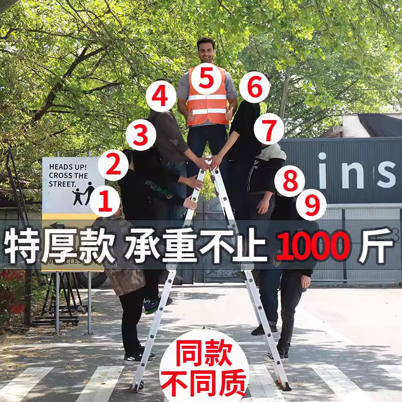 접이식 사다리 알루미늄 합금 다기능 공사 작업 계단 - 상세 이미지 5