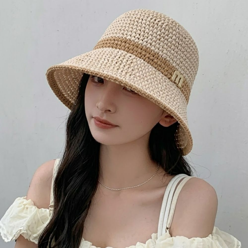 여성창모자 라탄썬캡 햇빛가리는모자 창넓은 접이식썬캡 이미지 8
