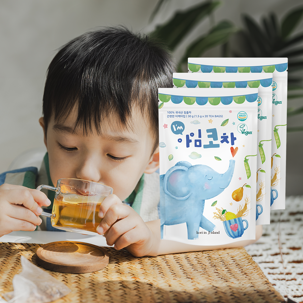 코리인제이아일랜드 아임코차 작두콩차 배도라지 모과 아기물 환절기 티백 국산 3봉 - 상품 이미지