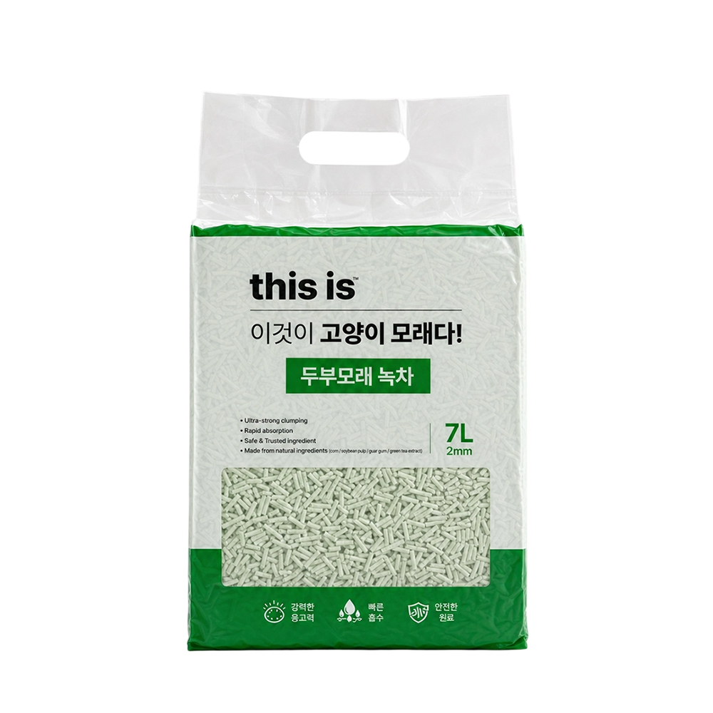 디스이즈 두부모래 녹차, 7L, 1개 - 상품 이미지