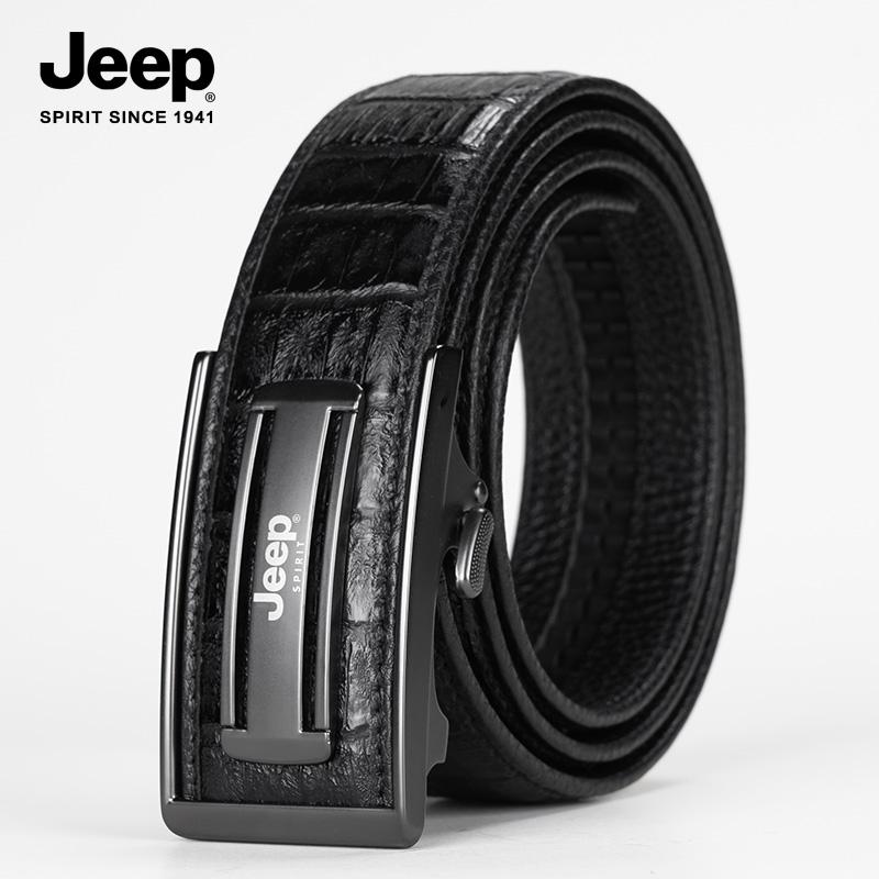 JEEP 악어무늬 소가죽 벨트 3.5cm 남성 비지니스 패션 허리띠 스트랩 정장 - 상품 이미지