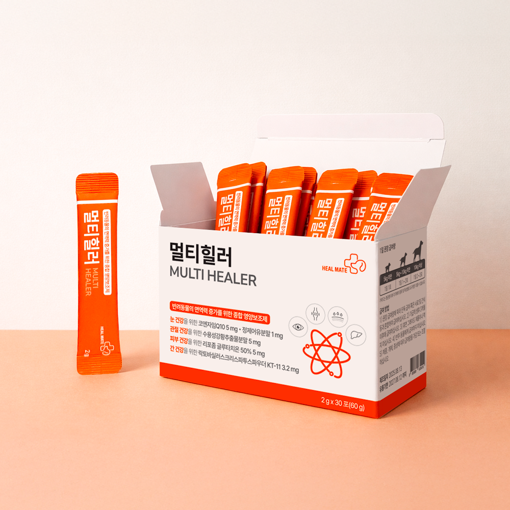 힐메이트 멀티힐러 강아지 멀티영양제 종합 영양보조제 30포, 1개 - 상품 이미지
