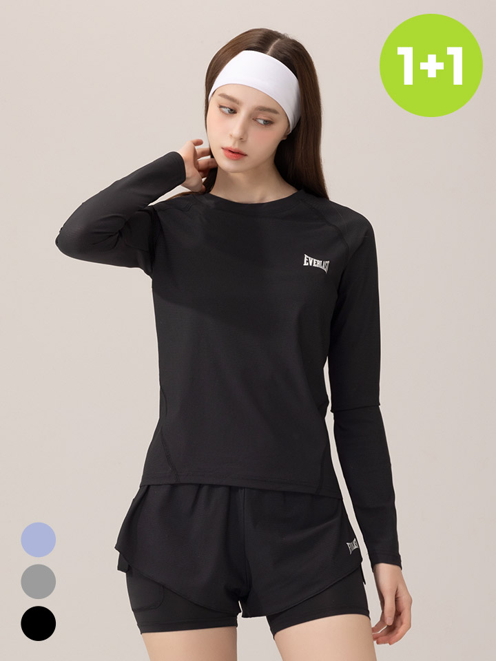1+1 에버라스트 여성 노브라티 쿨 러닝 티셔츠 핑거홀 이미지 8