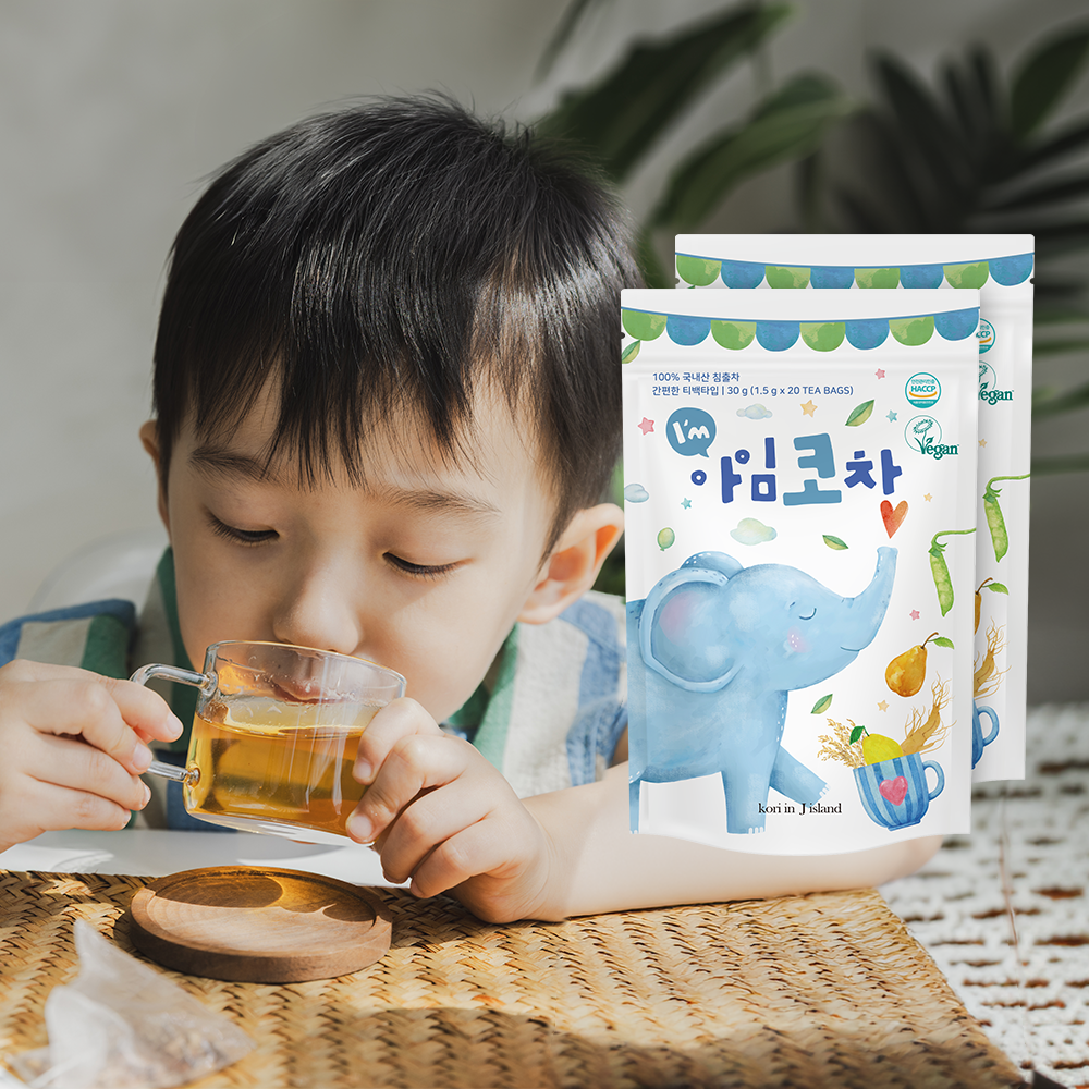 코리인제이아일랜드 아임코차 작두콩차 배도라지 모과 아기물 환절기 티백 국산 2봉 - 상품 이미지