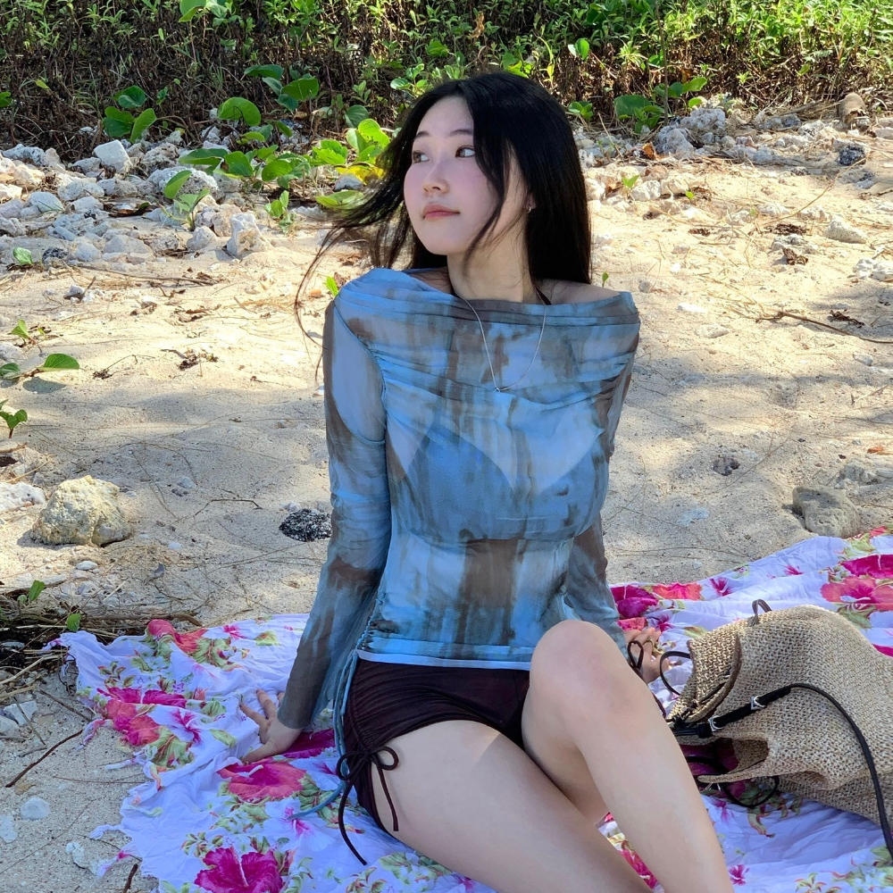 타이다이 체형커버수영복 유교걸수영복 스윔팬츠 비키니커버업 홀터넥비키니 이미지 7