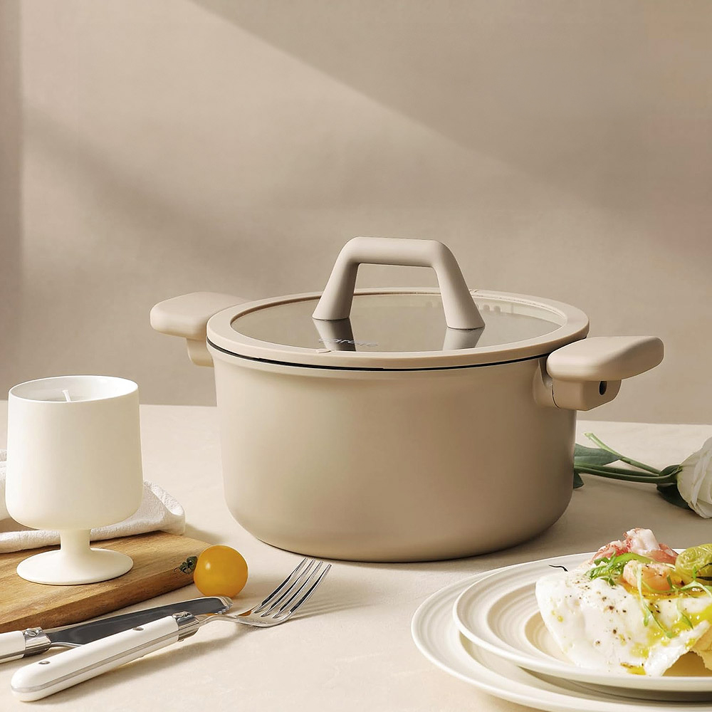 까로떼 코지프로 통5중 티타늄코팅 인덕션 냄비 전골 찌개 24cm, 양수냄비 - 상품 이미지