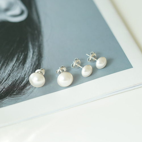 스와로브스키 진주 볼록 귀걸이 실버925 8mm 10mm - 상세 이미지 3