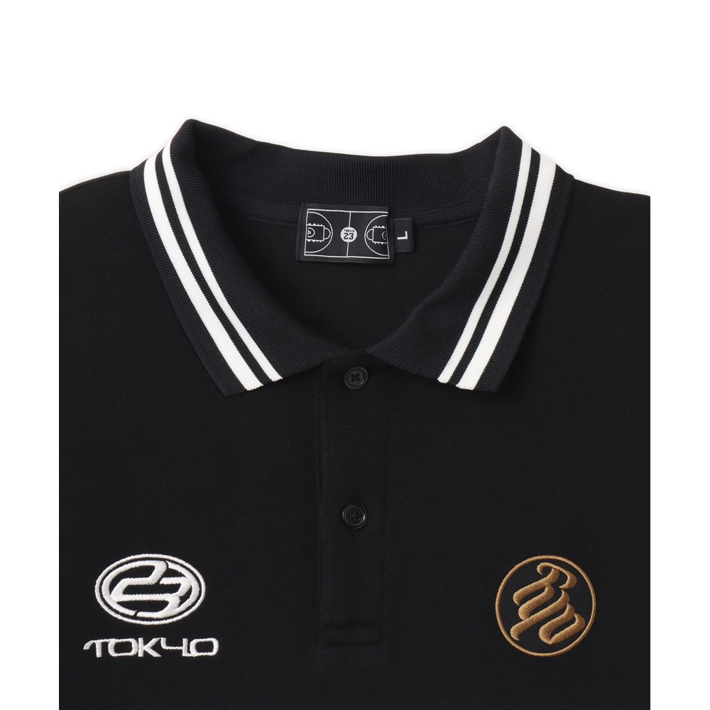 도쿄23 패널드 폴로티 남성 반팔티 스포츠 칼라티블랙 화이트 TOBSU-TS019-BLK - 상세 이미지 4