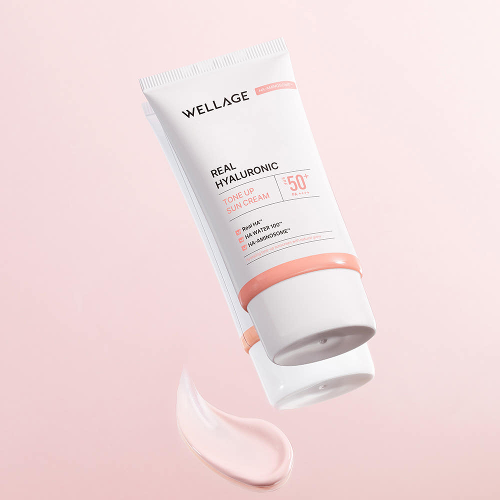 웰라쥬 리얼 히알루로닉 톤업 선크림 50ml (SPF50+ / PA++++) / 수분 밀착 광채 (+수딩크림 20ml 증정) - 상세 이미지 5