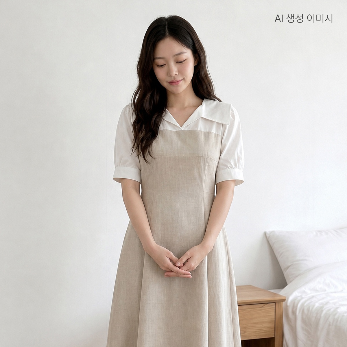 로엠 오픈카라 우븐매칭 롱원피스 RMOWG24R12 - 상세 이미지 2