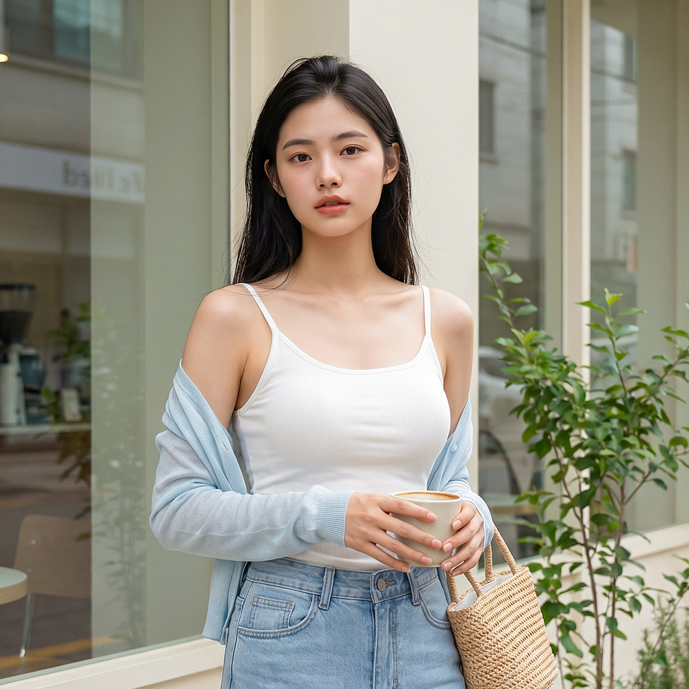 힙핑크 [+3cm] 올데이 컴포트 모달 볼륨 캡 롱 끈나시 - 상세 이미지 3