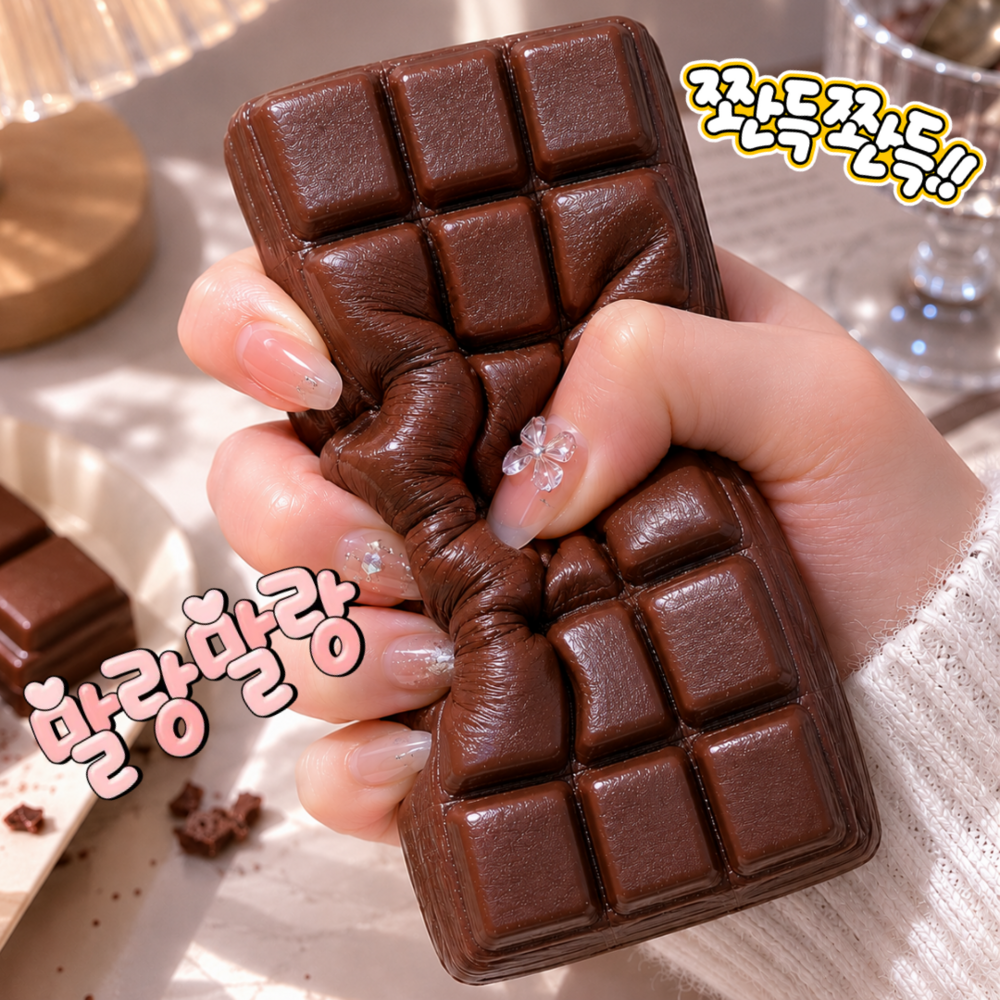 샤오홍슈 말랑이 초코슬랑이 말랑쫀득 촉감 힐링 젤리 스퀴시 장난감 - 상품 이미지