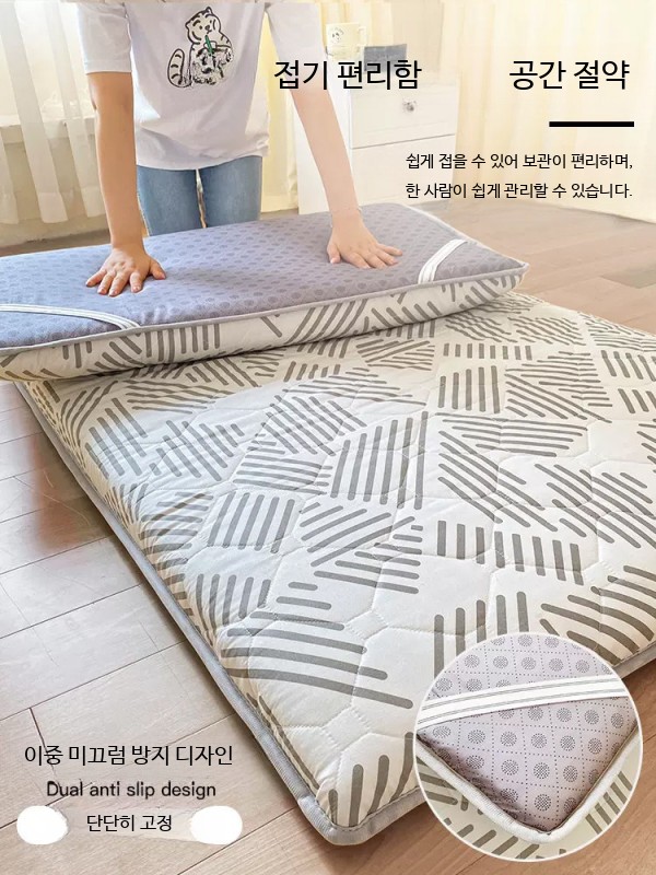 침대시트 퀸사이즈 쿨링 매트리스 쿨매트 라텍스 베개세트 실크매트 여름침대커버 - 상세 이미지 3