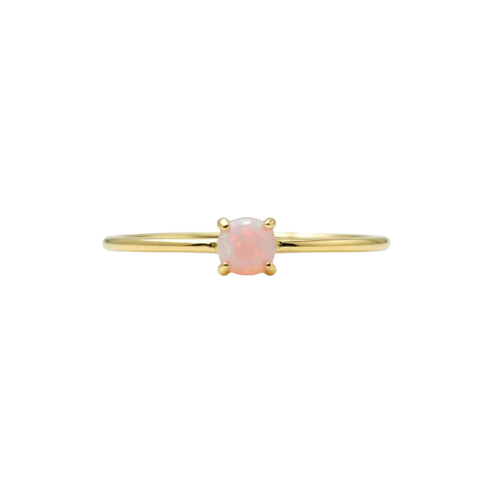 실버925 문스톤 핑크 레이어드 반지 - 메인 이미지