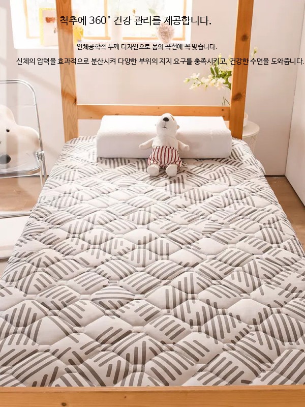 침대시트 퀸사이즈 쿨링 매트리스 쿨매트 라텍스 베개세트 실크매트 여름침대커버 - 상세 이미지 5