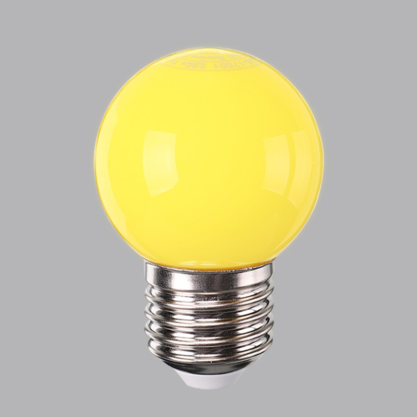 LED 칼라 인지구 G45 1.5W 옐로우 매장 카페 클래식 램프 일광전구 - 상세 이미지 2