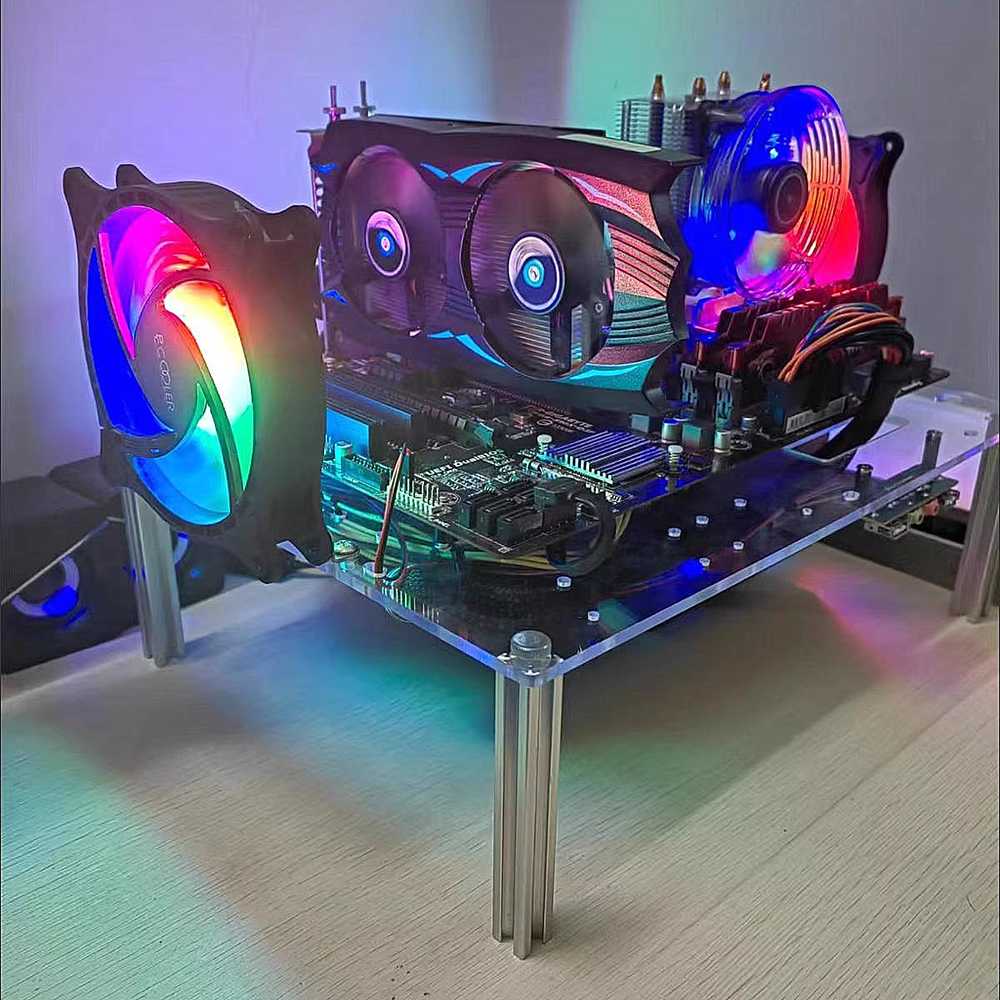 DIY PC 케이스 본체 오픈형 아크릴 투명 메인보드 25x20 소형 단층 - 상세 이미지 3
