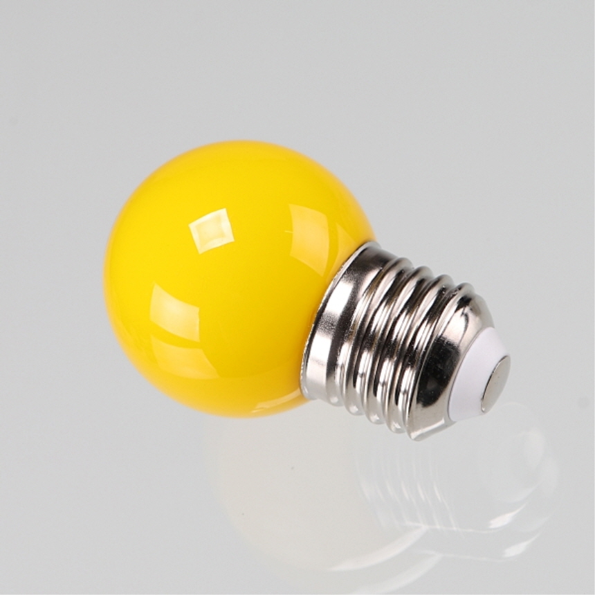 LED 칼라 인지구 G45 1.5W 옐로우 매장 카페 클래식 램프 일광전구 - 상세 이미지 5