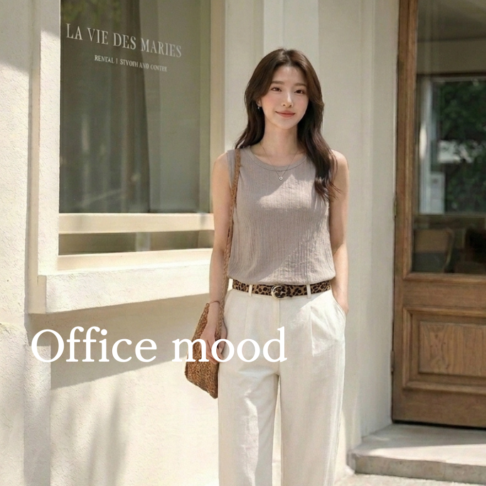데일리즈 여자 시어서커 라운드넥 부유방커버나시 루즈핏슬리브리스 여름이너티 자체제작 상품 이미지