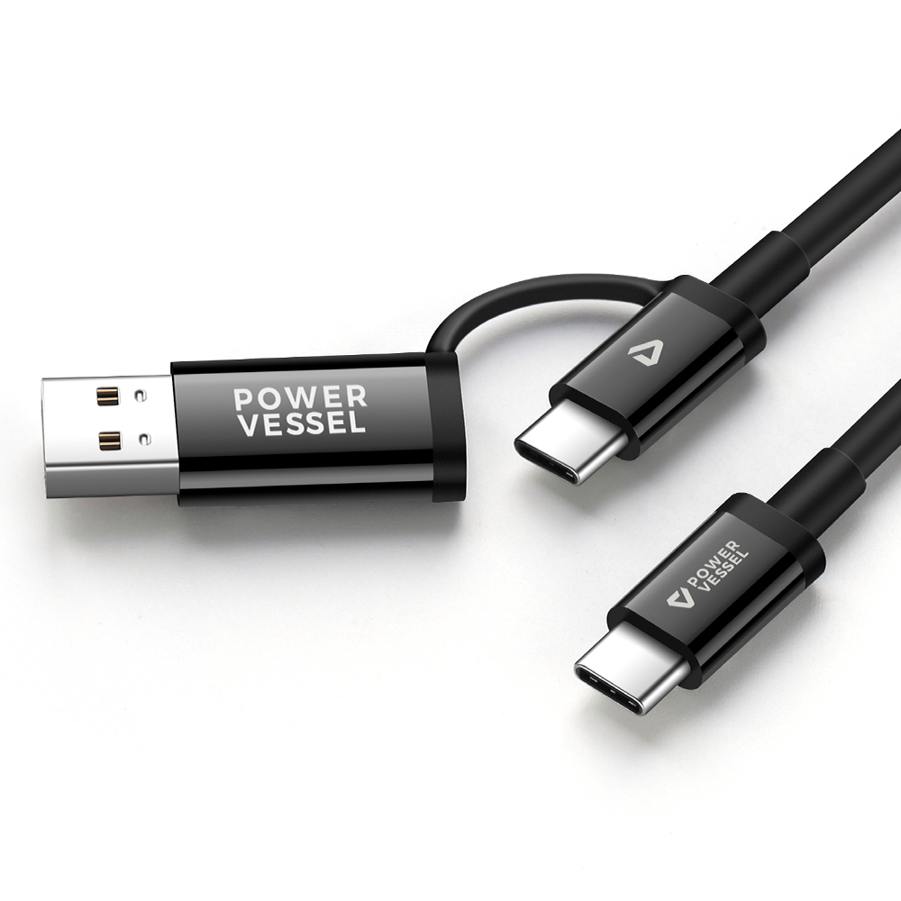 펀디안 2in1 USB C타입 to C타입 고속충전케이블 CB-ECC 블랙, 1개, 1m - 상세 이미지 2