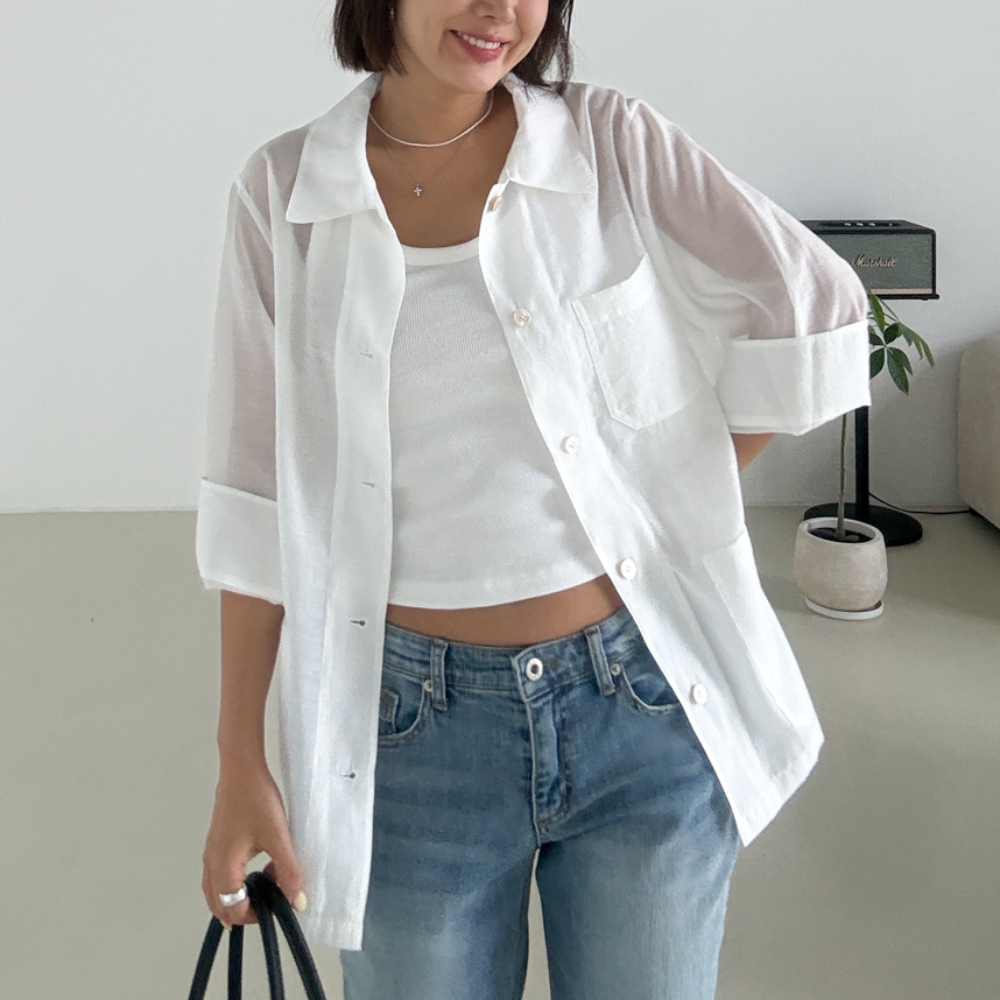 클로브 시스루 썸머 자켓 - 상품 이미지