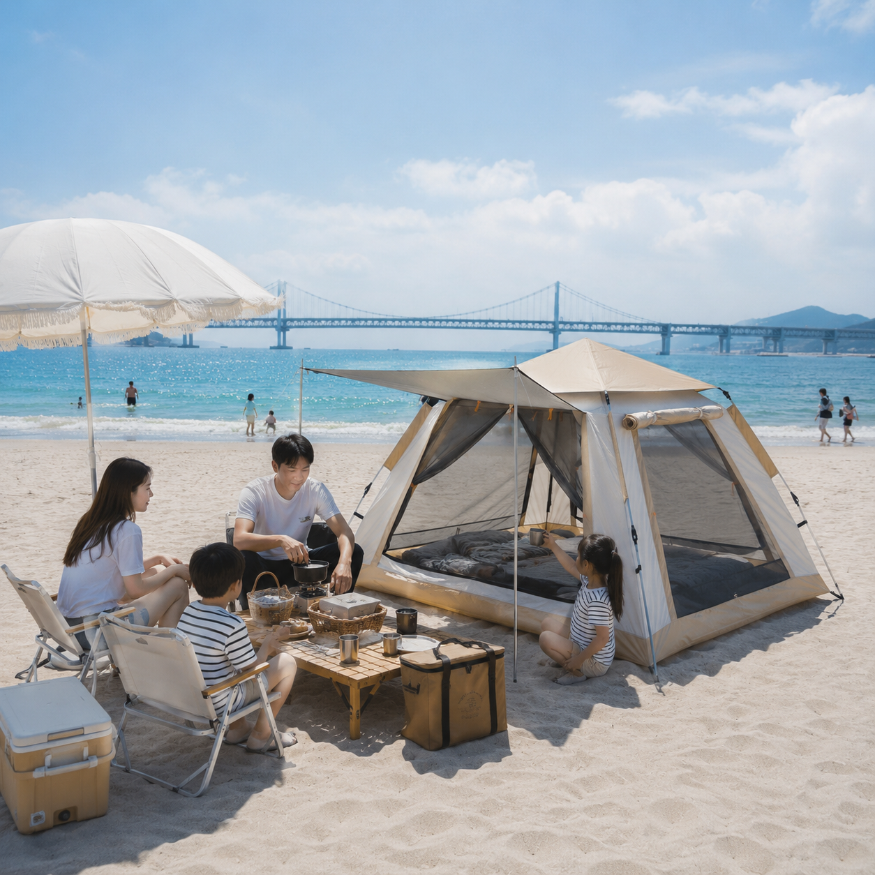 띵포유 5면개방 원터치텐트 그늘막 3-4인용 상품 이미지