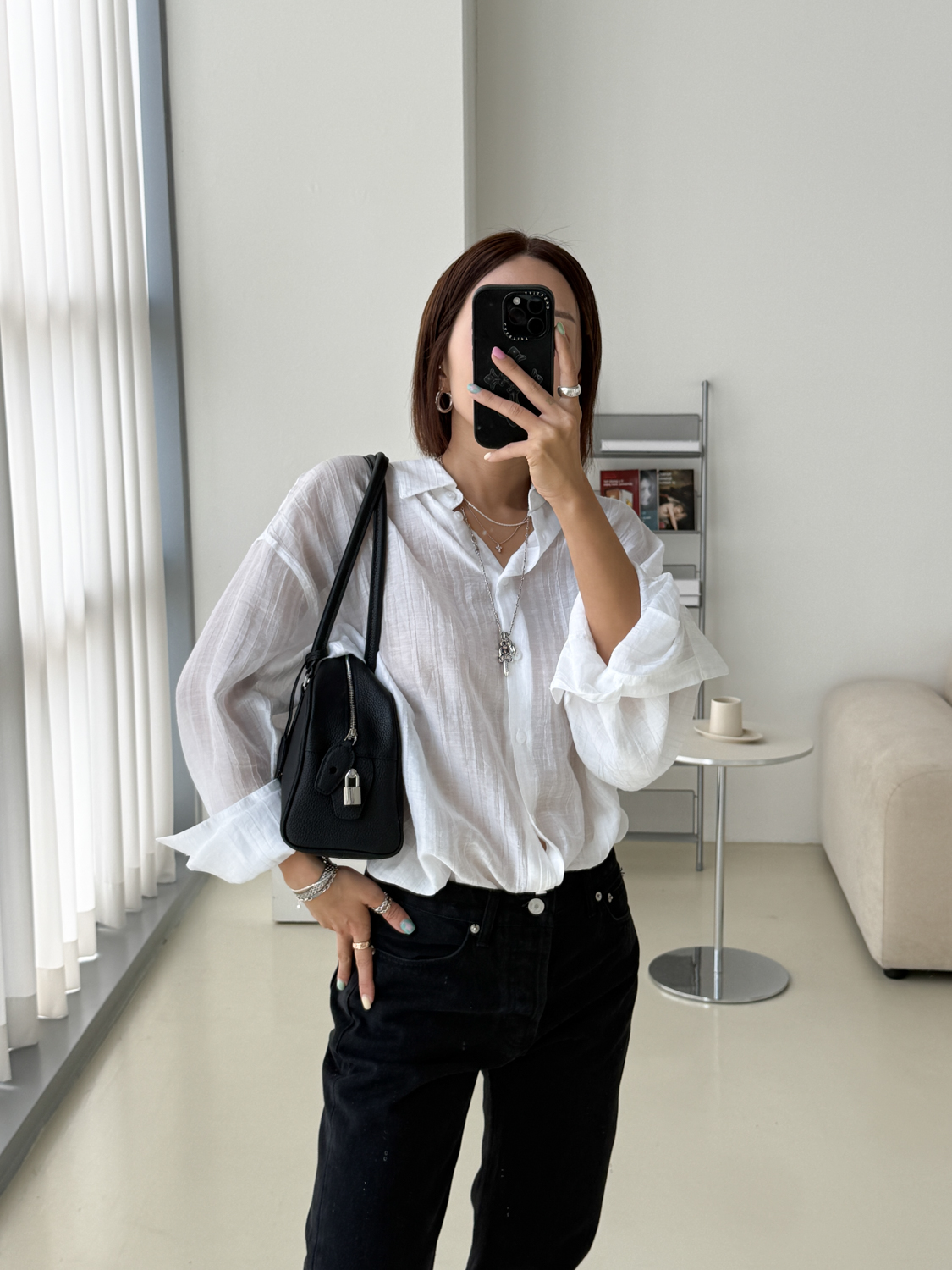 아웃핏 해비터 셔츠 루즈핏 살안타템 휴가룩 이미지 6
