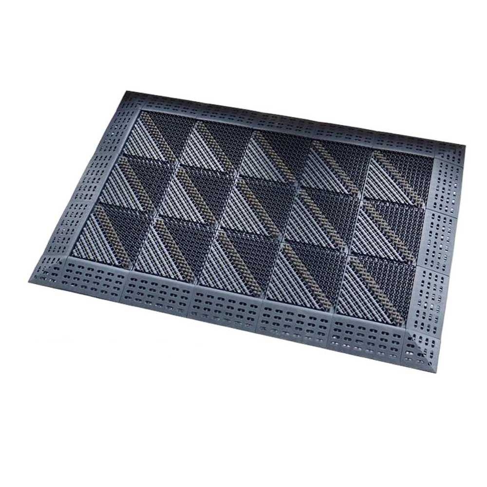 신발털이 흙털이 발판 출입구 매트 가게 업소용 야외 600x450mm 싱글 브러시 그레이 그레이 - 상품 이미지