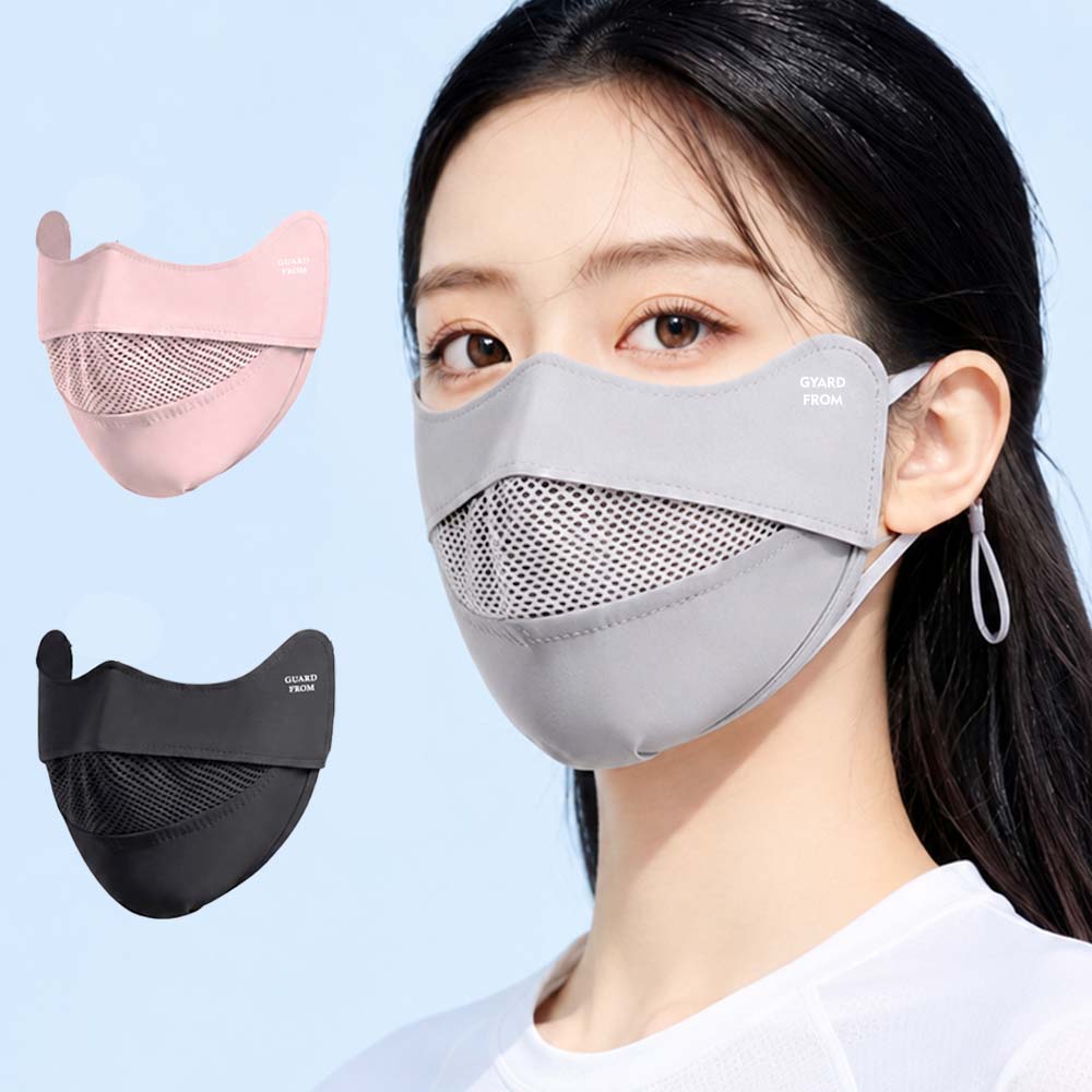 가드프롬 자외선차단 마스크 얼굴 햇빛가리개 골프 러닝 자전거 등산 쿨 냉감 - 상세 이미지 2