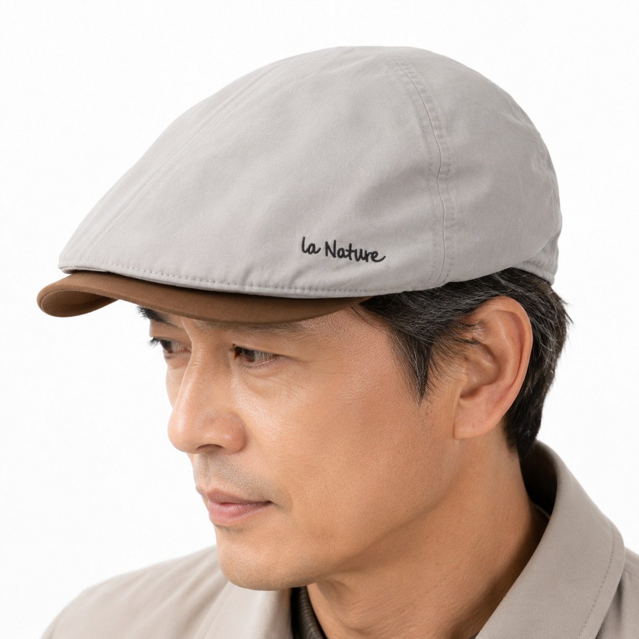 라네이처 자수 투톤 배색 남자헌팅캡 중년 남성 골프 모자 도리구찌 플랫캡 - 상품 이미지