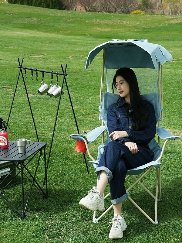 캠핑의자 접이식 햇빛차단 캐노피 야외 낚시 피크닉 레저용 포디움 - 상세 이미지 3