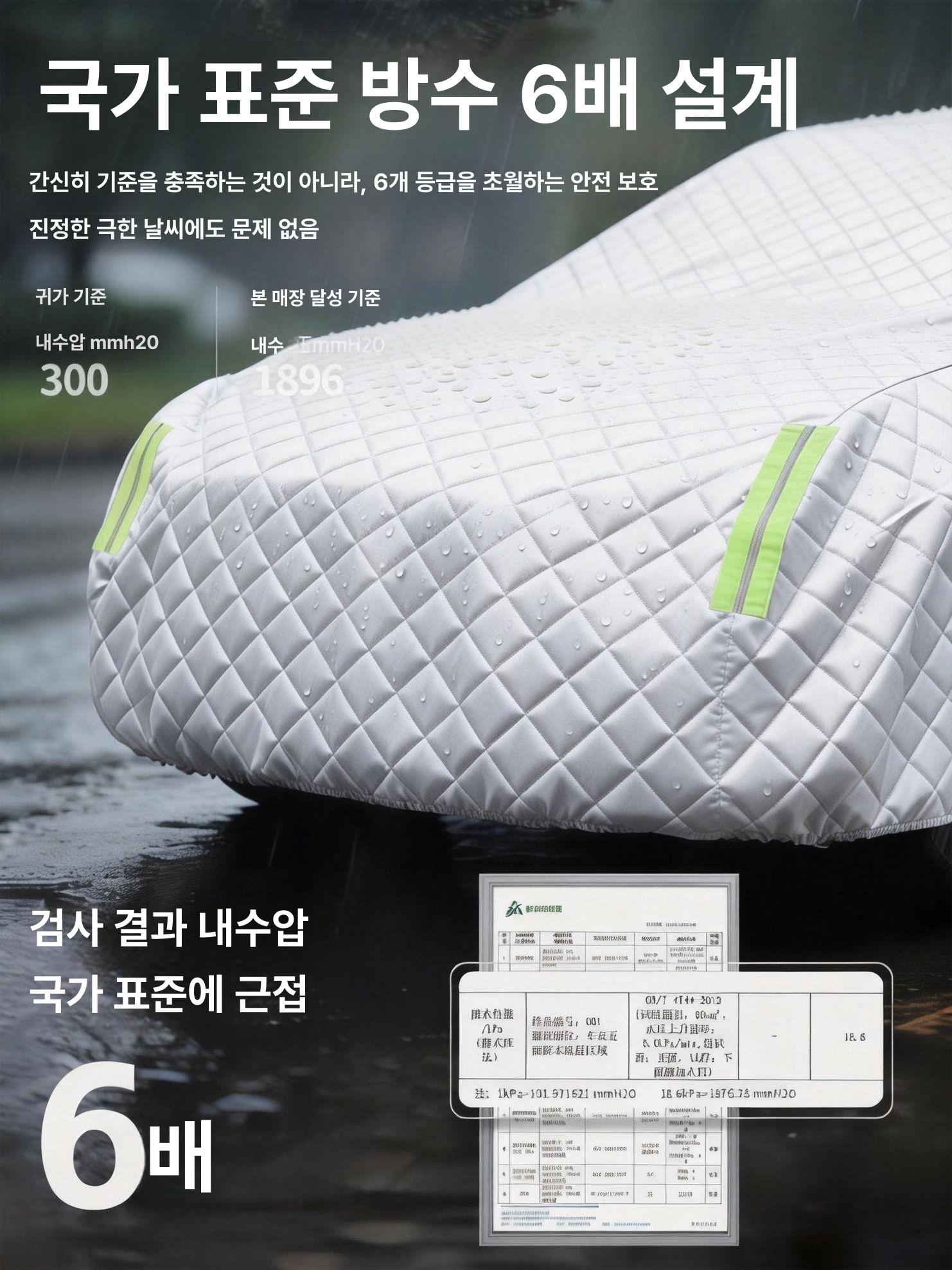자동차방수덮개 사계절 성에방지 우박보호 고밀도 차량용 실외주차 보호커버 - 상세 이미지 2