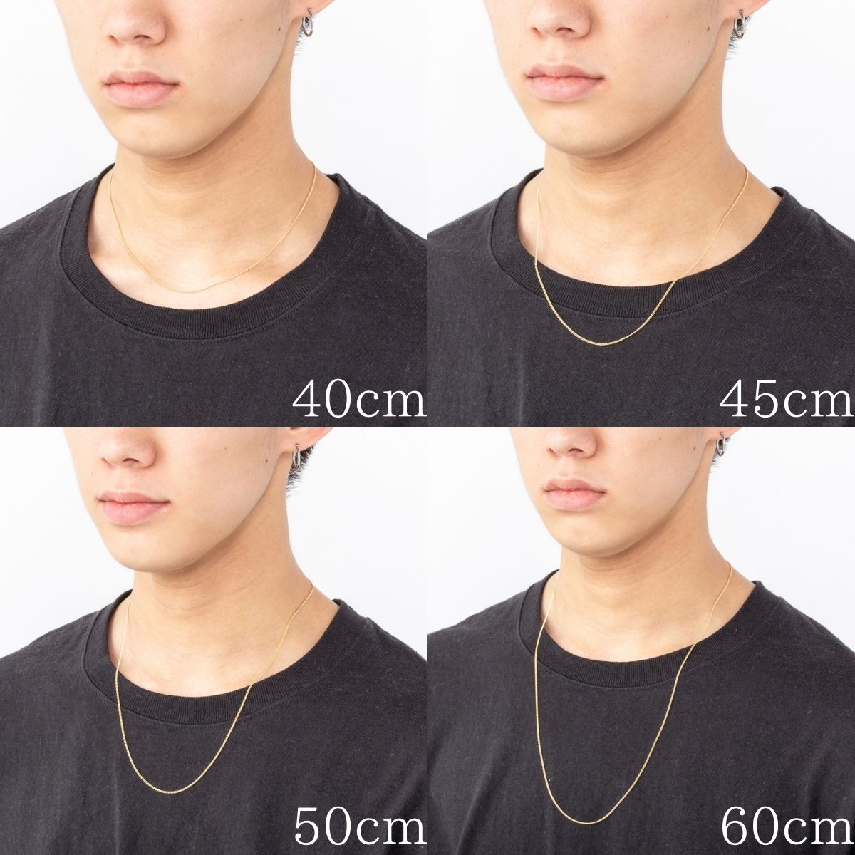 18K 골드 목걸이 체인목걸이 레이어드 쥬얼리 40cm 1.2mm - 상세 이미지 4