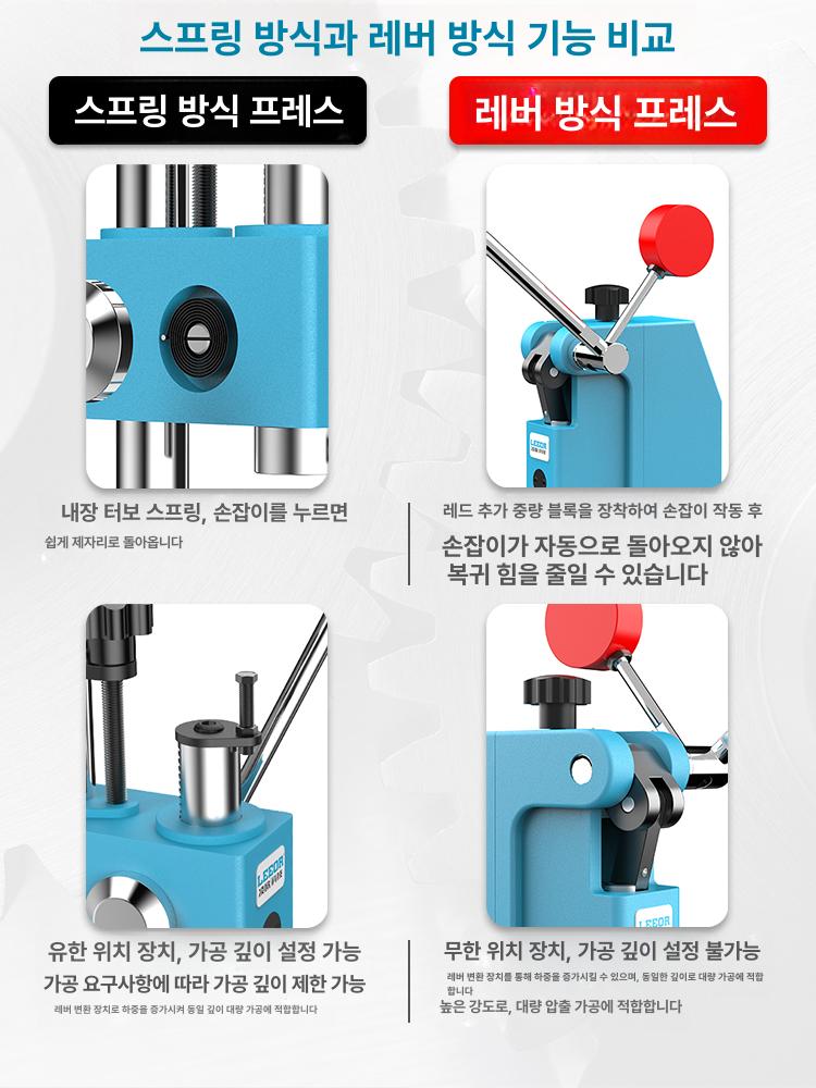 유압펌프 핸드펌프 압착기 탁상용 양방향 펀칭 공구 기계식 유압실린더 - 상세 이미지 3