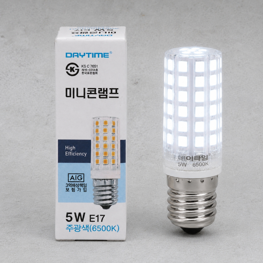 LED 콘램프 전구 5W E17 주광색 미니 옥수수 꼬마 램프 데이타임 - 상품 이미지