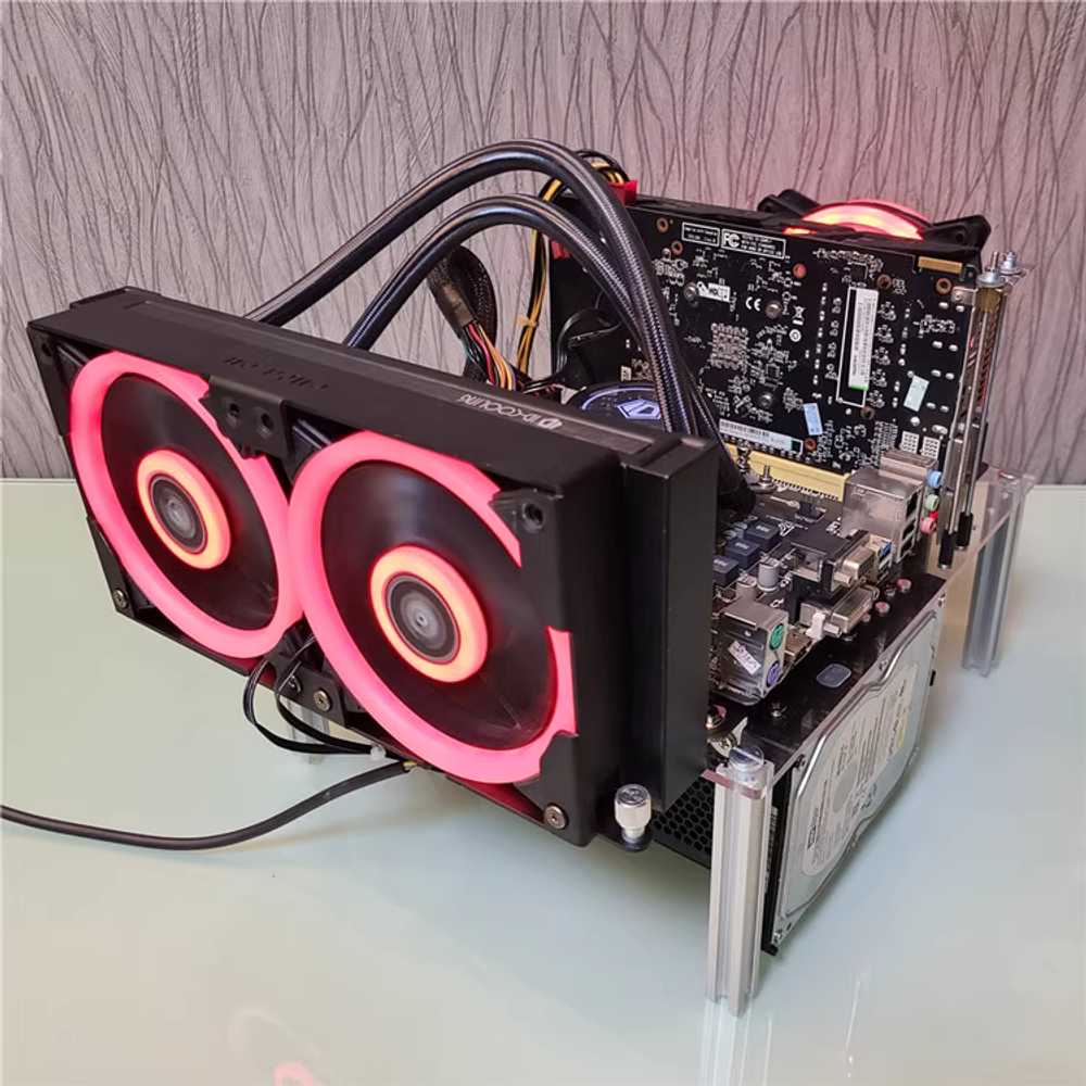 DIY PC 케이스 본체 오픈형 아크릴 투명 메인보드 25x20 소형 단층 - 상세 이미지 2