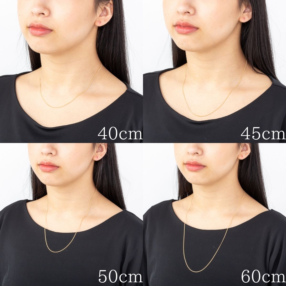 18K 골드 목걸이 체인목걸이 레이어드 쥬얼리 40cm 1.2mm - 상세 이미지 3