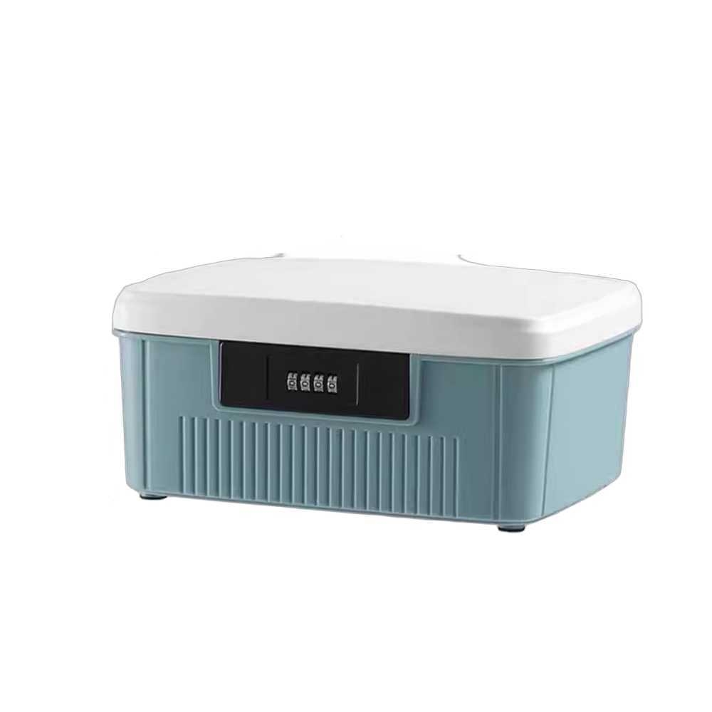 귀중품 보관함 돈통 잠금 사무실 비밀번호 문서 금고 블루 5.6L - 상품 이미지