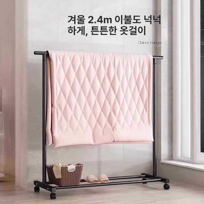 매장 옷걸이 철제 거치대 이동식 드레스룸 의류 보관 스탠드 쇼핑몰 디스플레이 - 상세 이미지 3