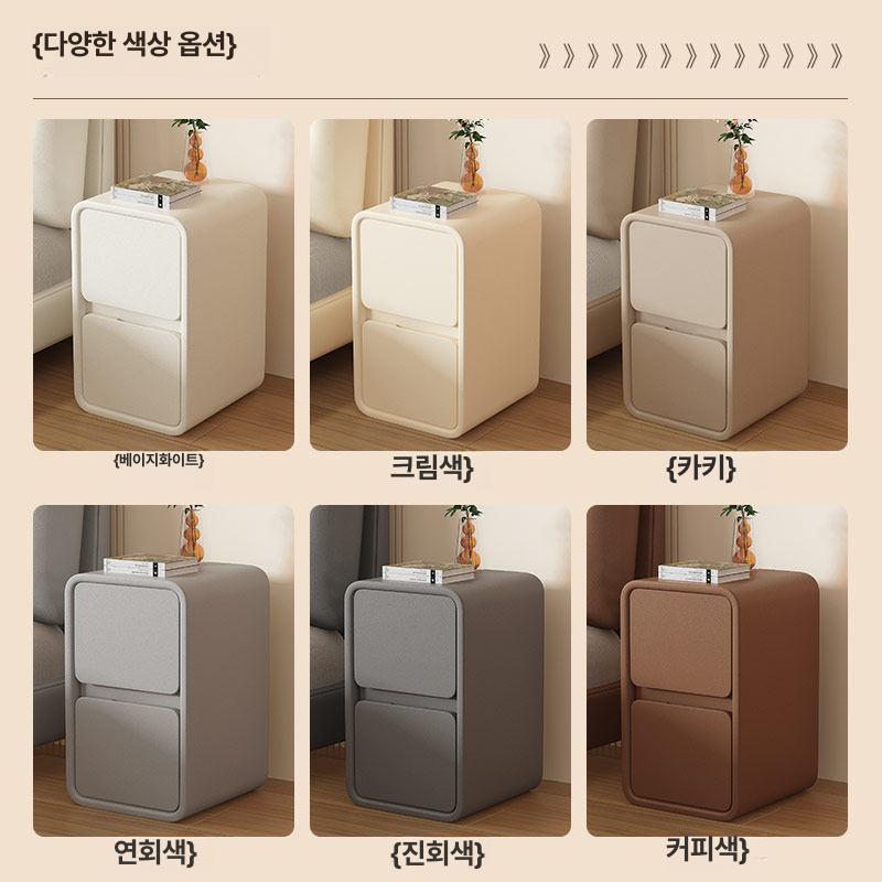 사이드 침대협탁 침대옆선반 미니 수납 크림색 완제품 조립 완료 50x40x50cm - 상세 이미지 2