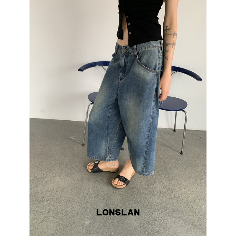 LONSLAN 론슬란 버뮤다팬츠 카프리 여성반바지 데님팬츠 여자 청바지 - 상세 이미지 2